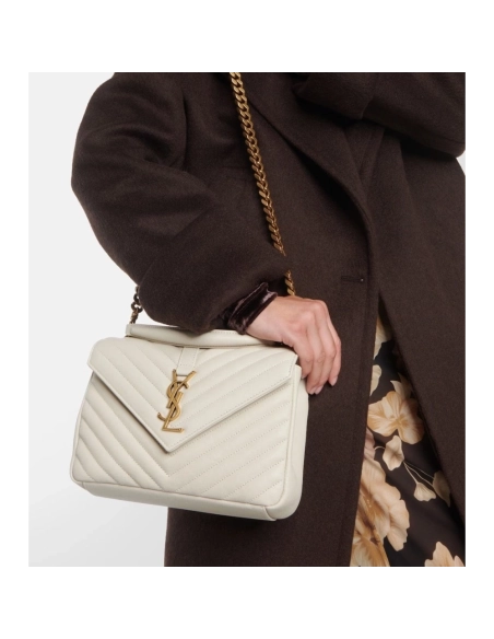 SAINT LAURENT College Medium Leather Shoulder Bag,YSL,BAGS