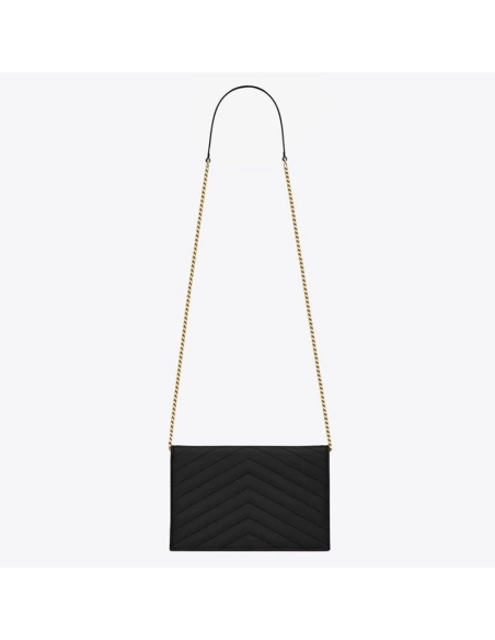 Saint Laurent Envelope Chain Wallet In Grain De Poudre Embossed,YSL,BAGS