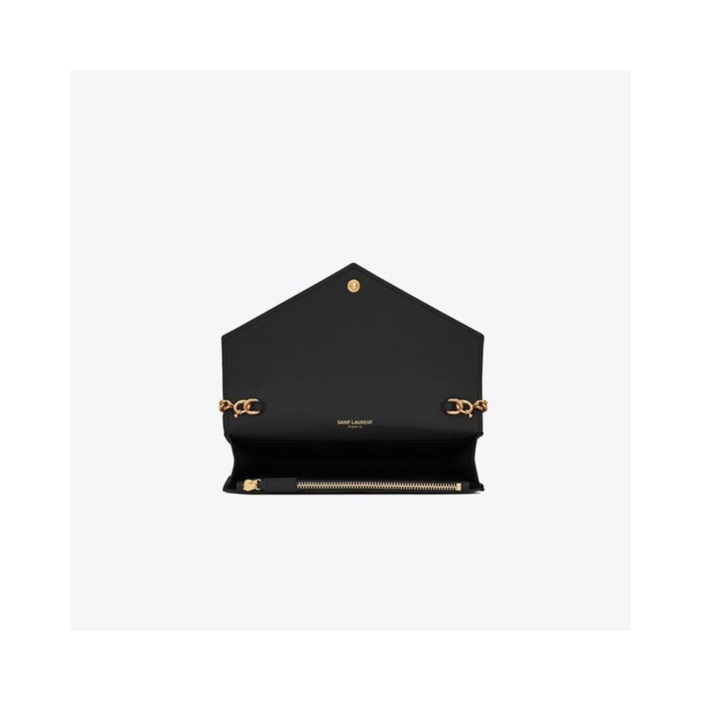 Saint Laurent Envelope Chain Wallet In Grain De Poudre Embossed,YSL,BAGS