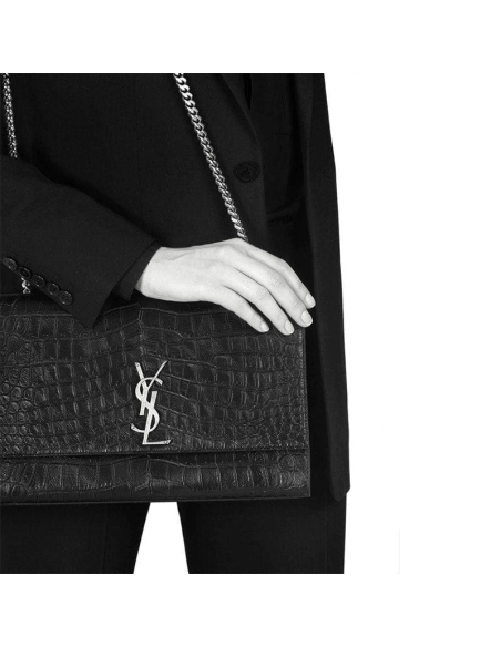 Saint Laurent Envelope Chain Wallet In Grain De Poudre Embossed,YSL,BAGS