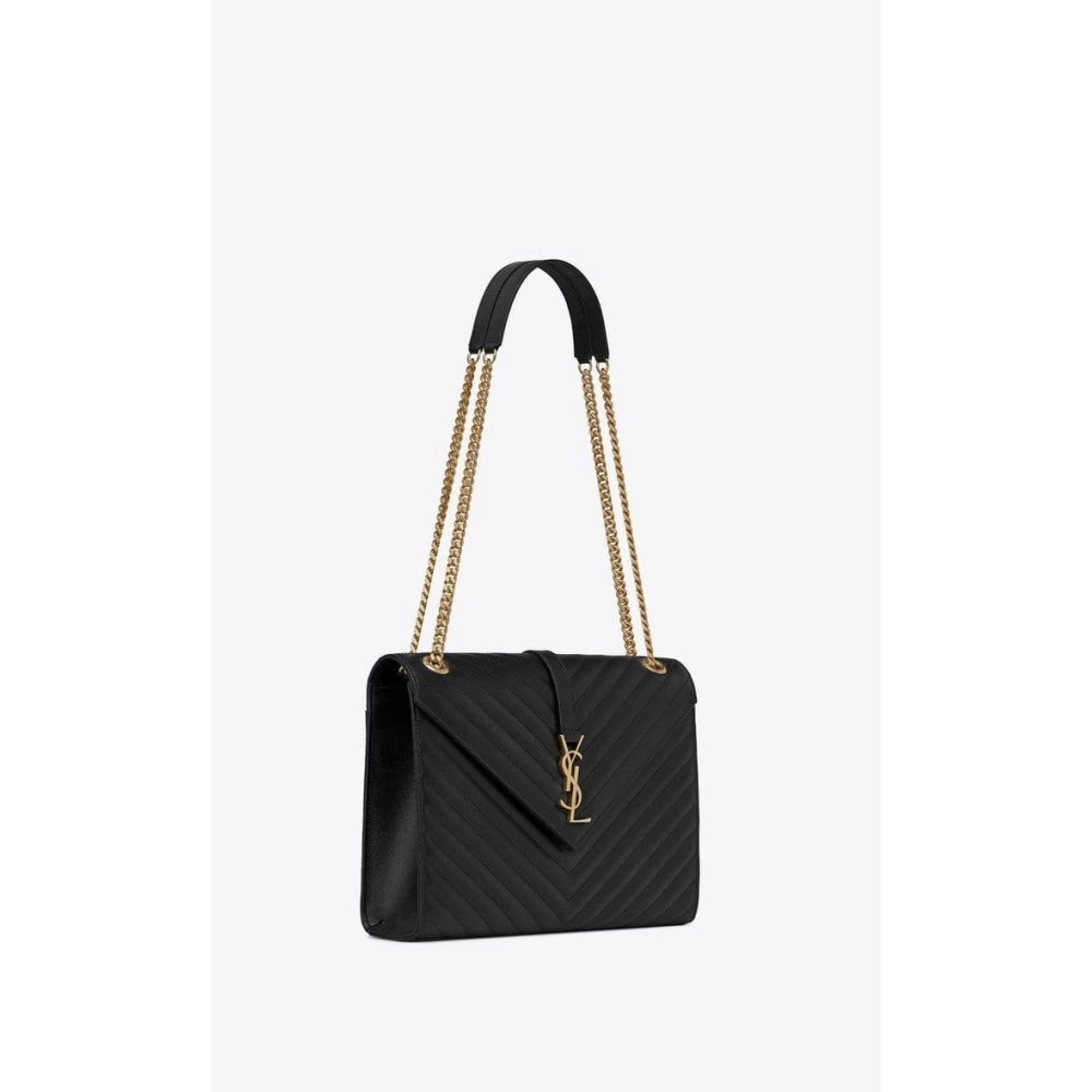 Saint Laurent Envelope Large Bag In Quilted Grain De Poudre Embo,YSL,BAGS