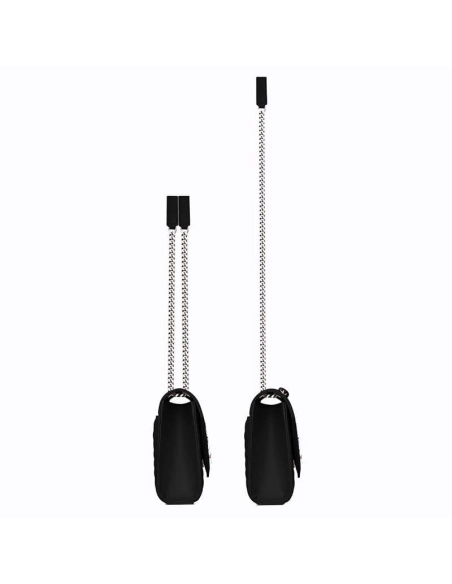 Saint Laurent Envelope Medium Bag In Mix Matelasse Grain De Poud BLACK,YSL,BAGS