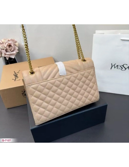 Saint Laurent ENVELOPE MEDIUM IN QUILTED GRAIN DE POUDRE EMBOSSED LEATHER,YSL,BAGS