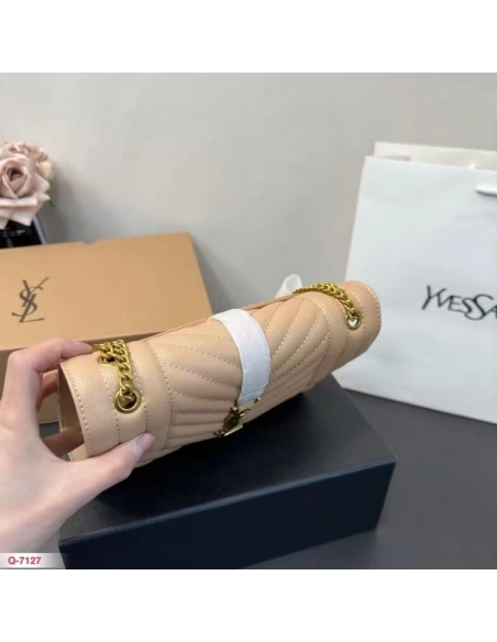 Saint Laurent ENVELOPE MEDIUM IN QUILTED GRAIN DE POUDRE EMBOSSED LEATHER,YSL,BAGS