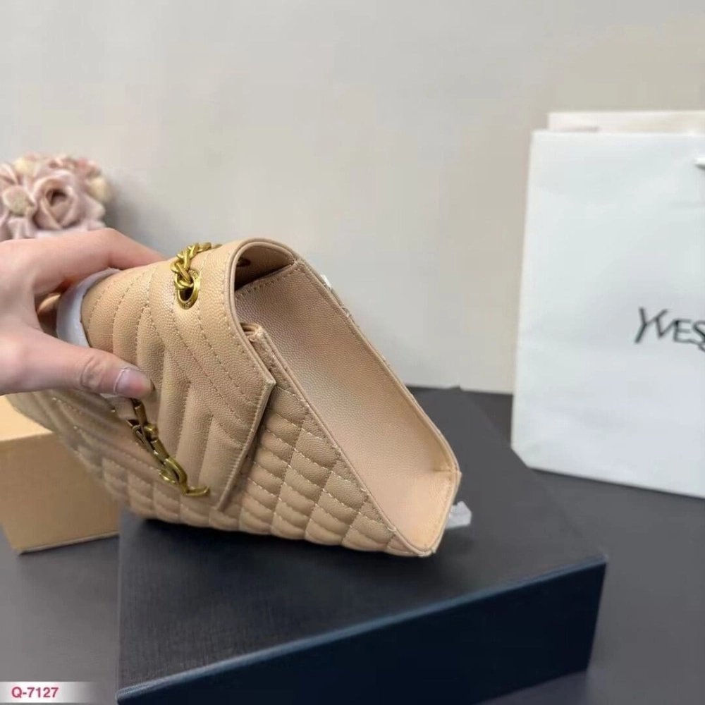 Saint Laurent ENVELOPE MEDIUM IN QUILTED GRAIN DE POUDRE EMBOSSED LEATHER,YSL,BAGS