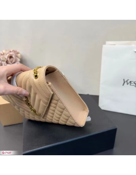 Saint Laurent ENVELOPE MEDIUM IN QUILTED GRAIN DE POUDRE EMBOSSED LEATHER,YSL,BAGS