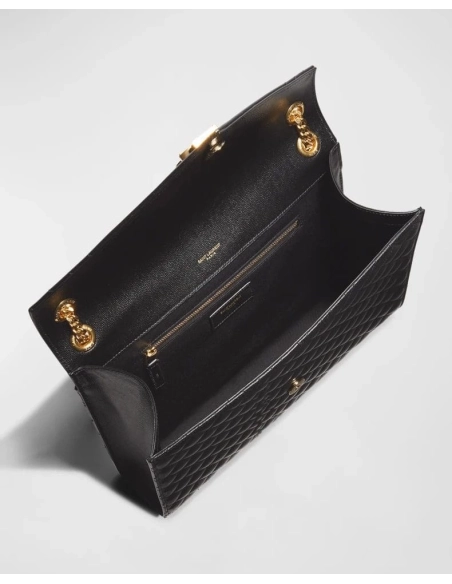 Saint Laurent Envelope Triquilt Large YSL Shoulder Bag In Grained Leather,YSL,BAGS