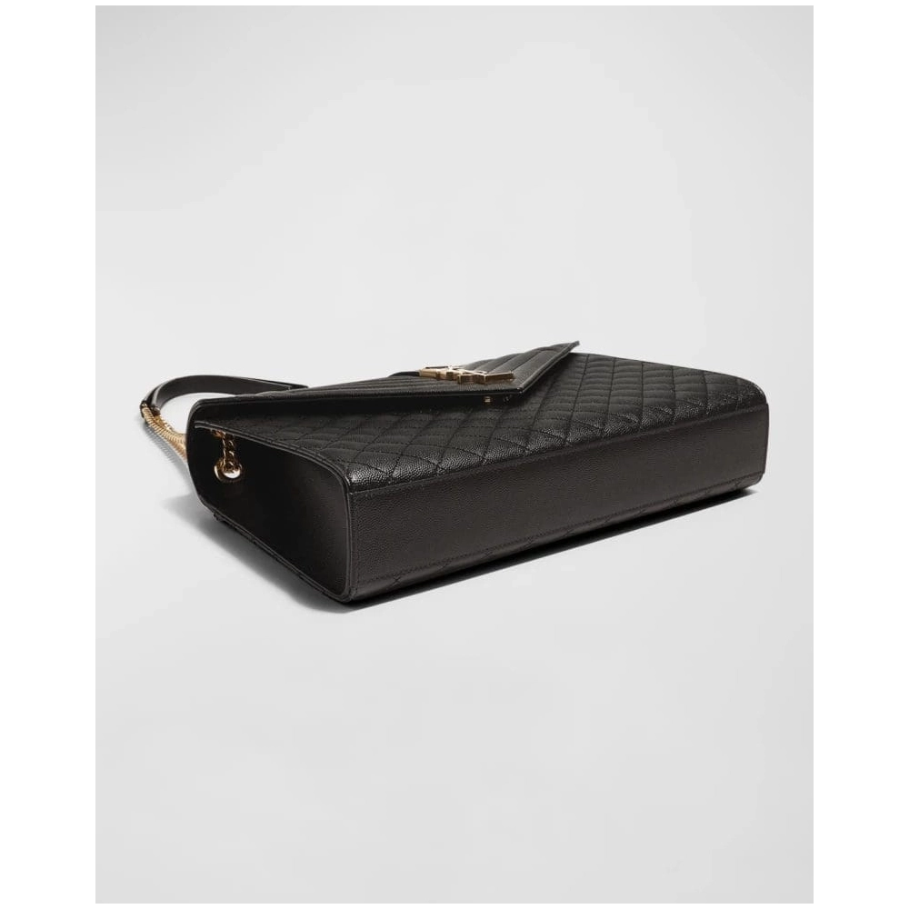 Saint Laurent Envelope Triquilt Large YSL Shoulder Bag In Grained Leather,YSL,BAGS