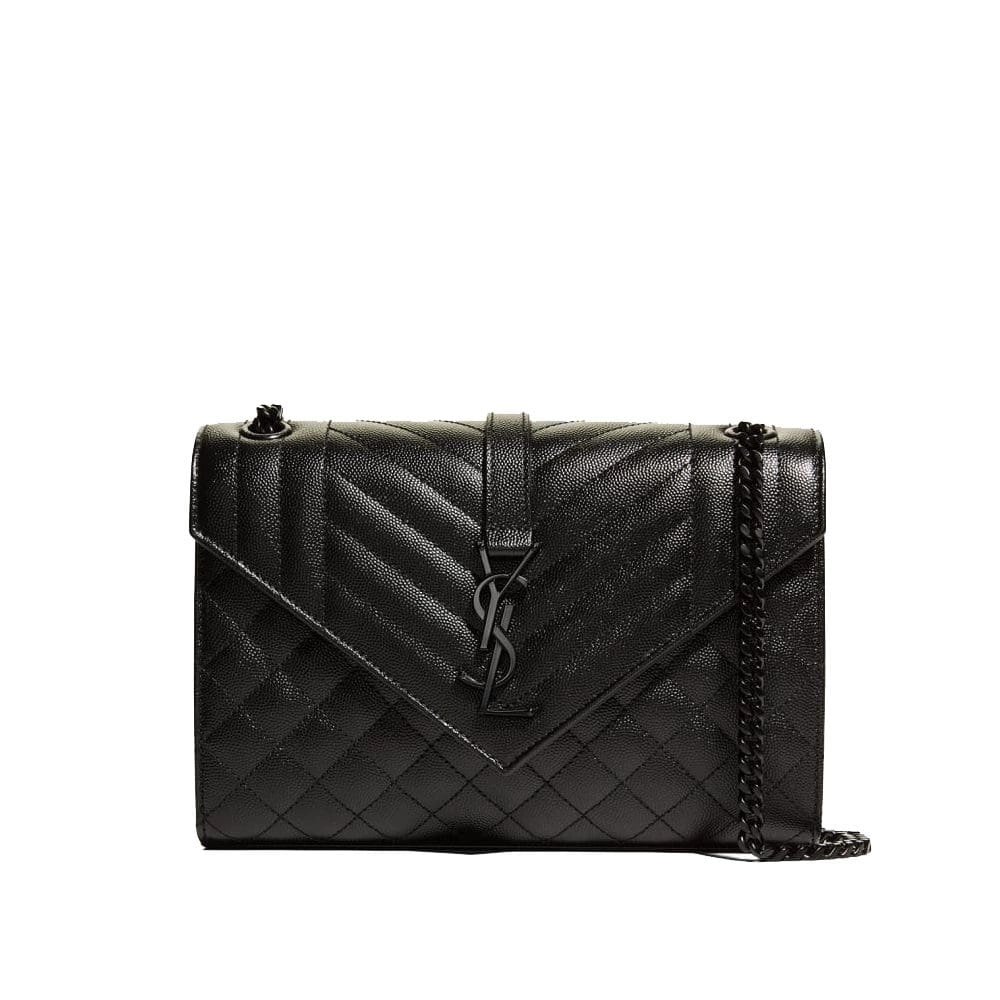 Saint Laurent Envelope Triquilt Medium YSL Shoulder Bag In Grained Leather,YSL,BAGS