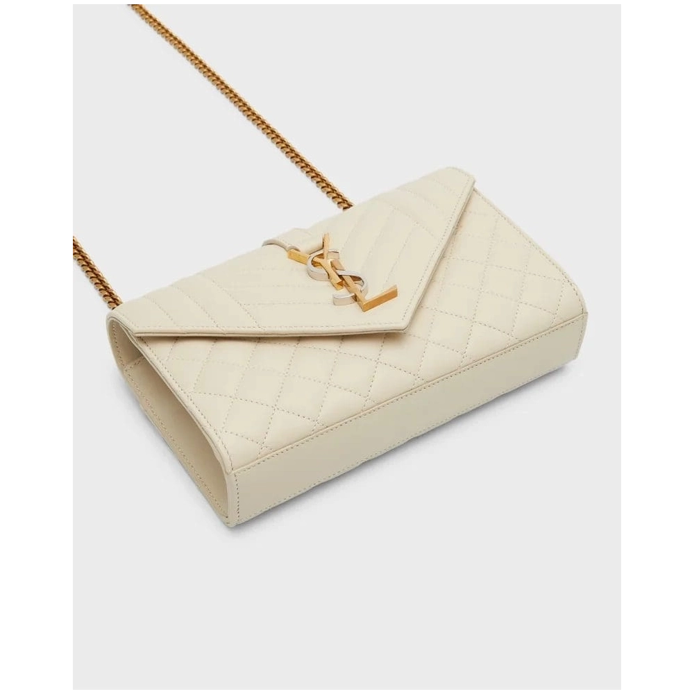 Saint Laurent Envelope Triquilt Small YSL Shoulder Bag In Smooth Leather,YSL,BAGS