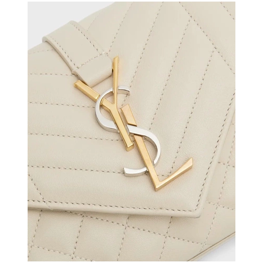 Saint Laurent Envelope Triquilt Small YSL Shoulder Bag In Smooth Leather,YSL,BAGS