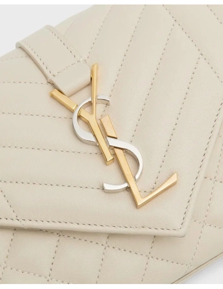 Saint Laurent Envelope Triquilt Small YSL Shoulder Bag In Smooth Leather,YSL,BAGS