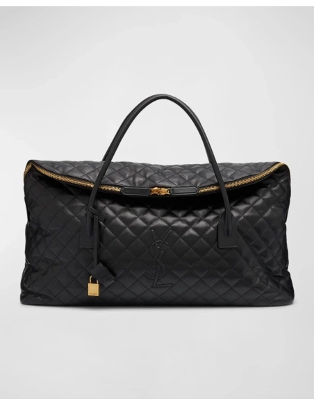 Saint Laurent ES Giant Travel Bag In Smooth Quilted Leather With Gold Hardware,YSL,BAGS