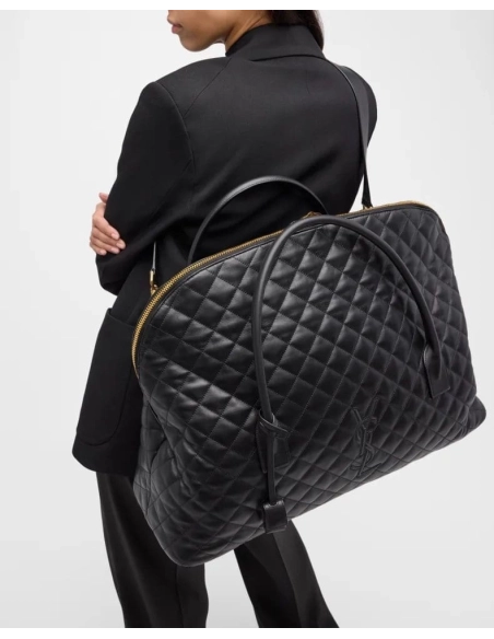 Saint Laurent ES Giant Travel Bag In Smooth Quilted Leather With Gold Hardware,YSL,BAGS