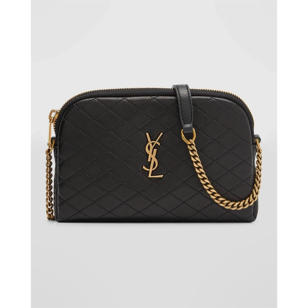 Saint Laurent Gaby Mini YSL Crossbody Bag In Quilted Leather,YSL,BAGS