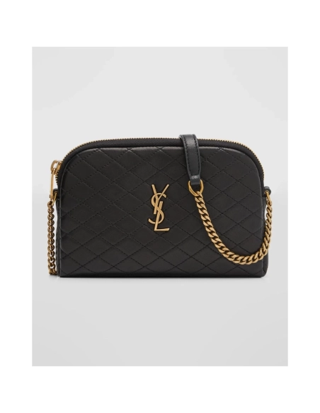 Saint Laurent Gaby Mini YSL Crossbody Bag In Quilted Leather,YSL,BAGS