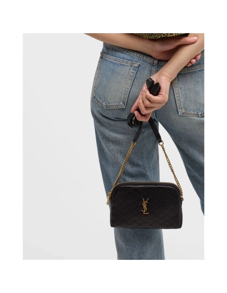 Saint Laurent Gaby Mini YSL Crossbody Bag In Quilted Leather,YSL,BAGS