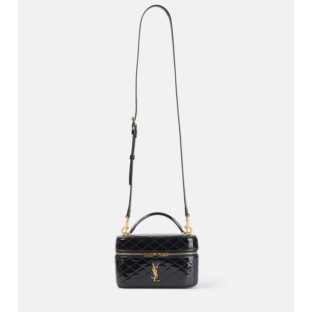 Saint Laurent Gaby Quilted Patent Leather Vanity Bag,YSL,BAGS