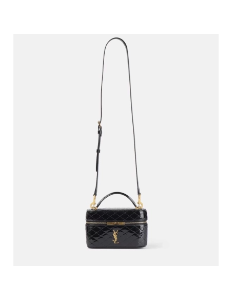 Saint Laurent Gaby Quilted Patent Leather Vanity Bag,YSL,BAGS