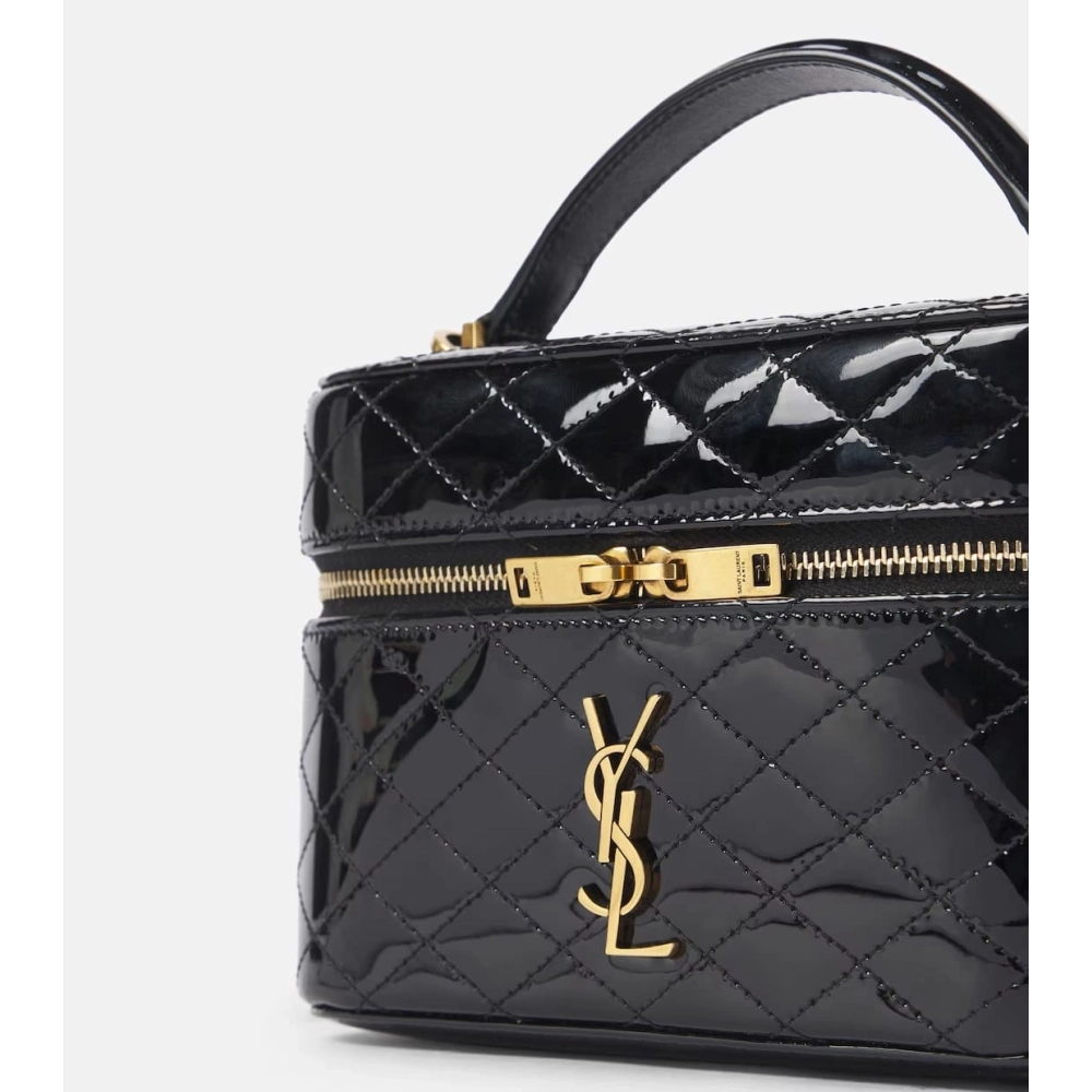Saint Laurent Gaby Quilted Patent Leather Vanity Bag,YSL,BAGS