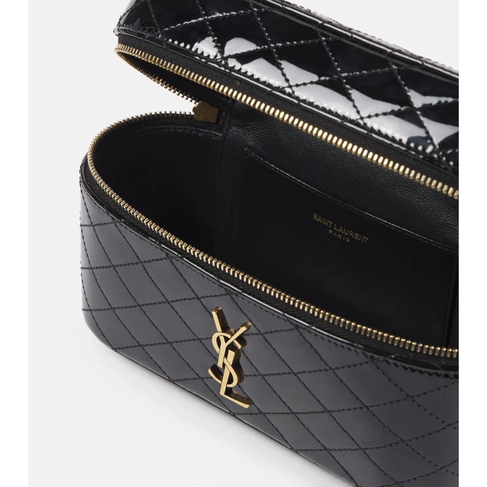 Saint Laurent Gaby Quilted Patent Leather Vanity Bag,YSL,BAGS