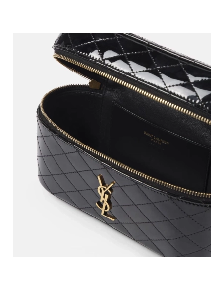 Saint Laurent Gaby Quilted Patent Leather Vanity Bag,YSL,BAGS