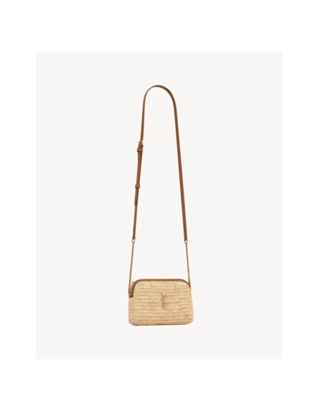 Saint Laurent Gaby Zipped Pouch In Raffia,YSL,BAGS