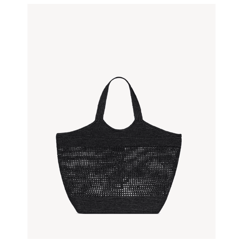 SAINT LAURENT ICARE IN RAFFIA BLACK,YSL,BAGS