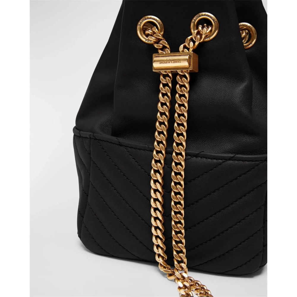 Saint Laurent Joe Mini YSL Bucket Bag With Adjustable Strap In Smooth Leather,YSL,BAGS
