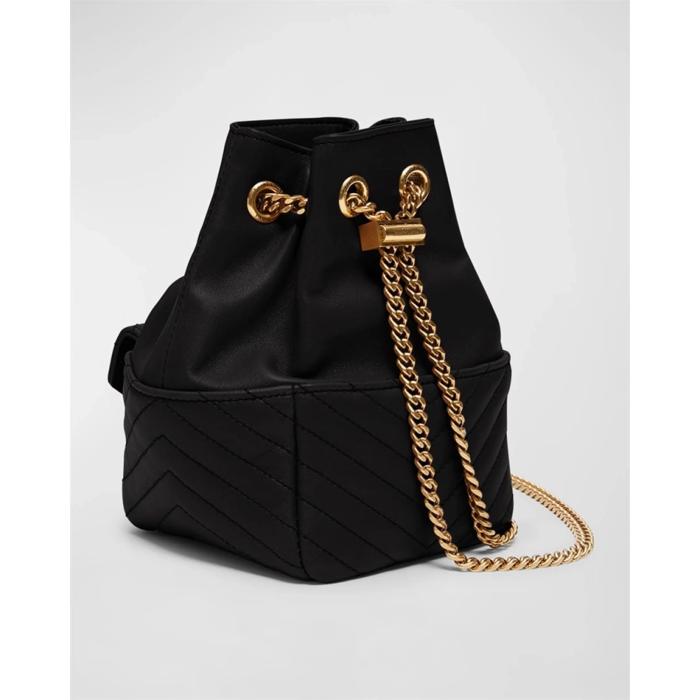 Saint Laurent Joe Mini YSL Bucket Bag With Adjustable Strap In Smooth Leather,YSL,BAGS