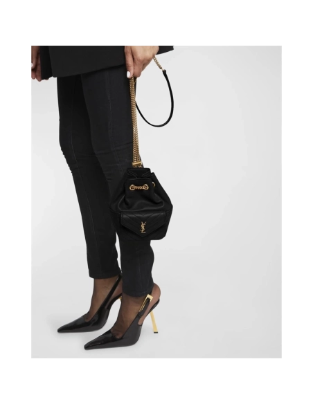 Saint Laurent Joe Mini YSL Bucket Bag With Adjustable Strap In Smooth Leather,YSL,BAGS