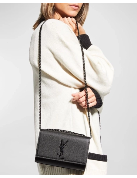 Saint Laurent Kate Small YSL Crossbody Bag In Grained Leather,YSL,BAGS