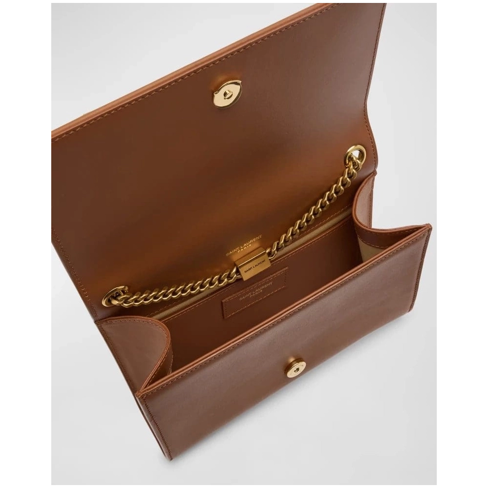 Saint Laurent Kate Small YSL Wallet On Chain In Linen And Leather,YSL,BAGS