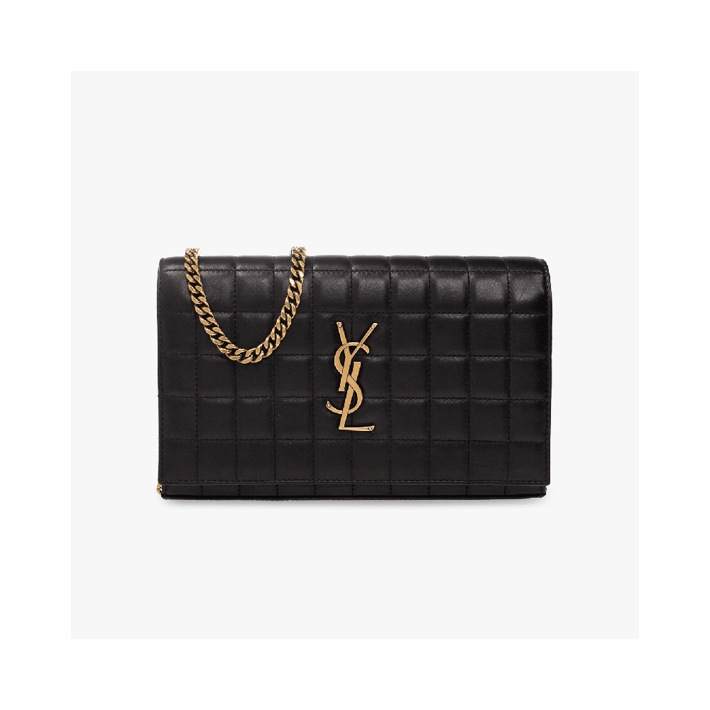 SAINT LAURENT LAMBSKIN CASSANDRE CHAIN WALLET,YSL,BAGS