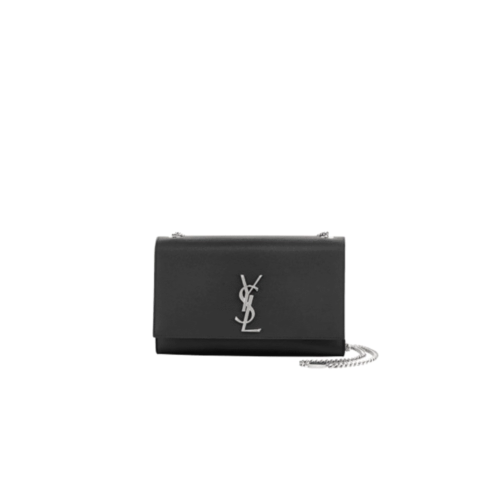 Saint Laurent Large Kate Chain Bag In Black Textured Leather,YSL,BAGS