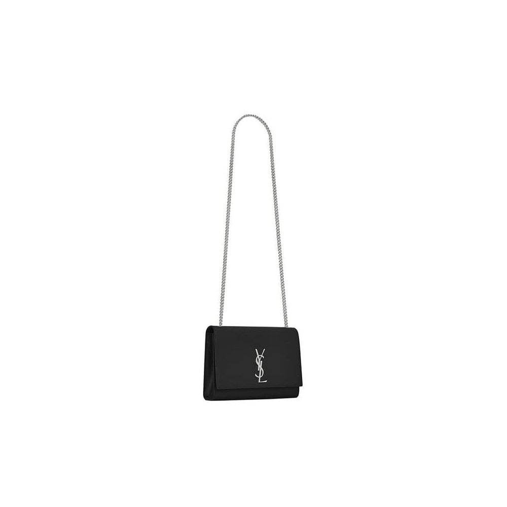 Saint Laurent Large Kate Chain Bag In Black Textured Leather,YSL,BAGS