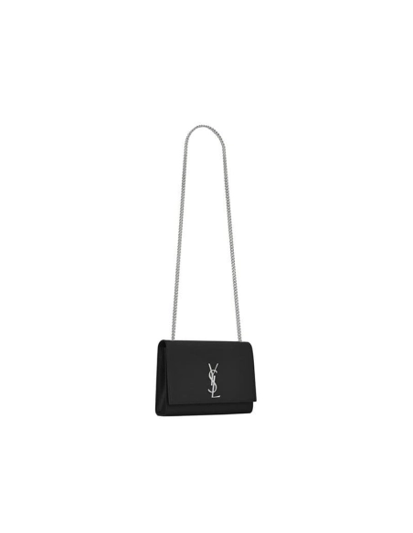 Saint Laurent Large Kate Chain Bag In Black Textured Leather,YSL,BAGS