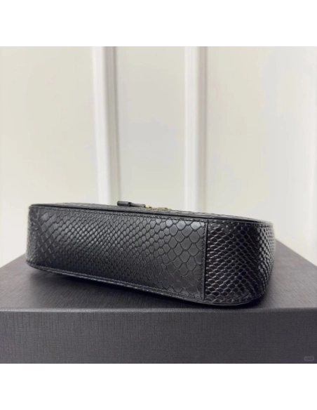 SAINT LAURENT Le 5 A 7 Hobo Shoulder Bag In Python Black,YSL,BAGS