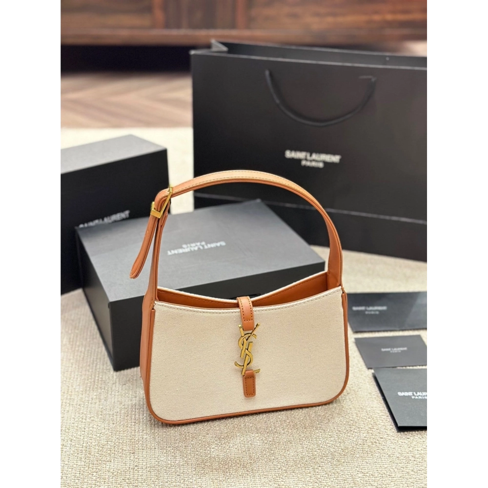 SAINT LAURENT LE 5 A 7 IN CANVAS AND LEATHER,YSL,BAGS