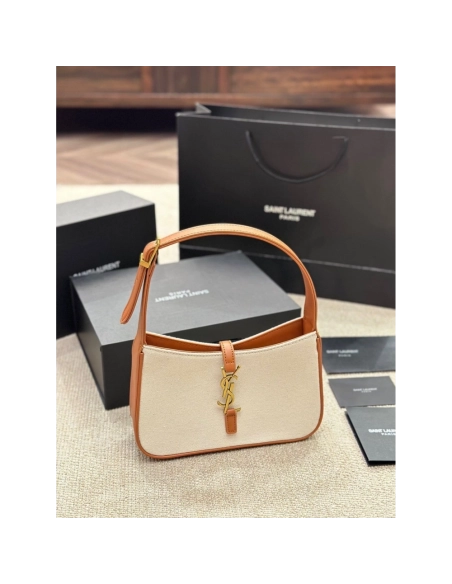 SAINT LAURENT LE 5 A 7 IN CANVAS AND LEATHER,YSL,BAGS