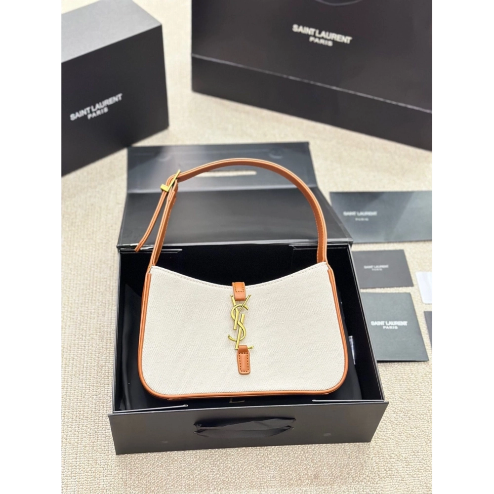 SAINT LAURENT LE 5 A 7 IN CANVAS AND LEATHER,YSL,BAGS