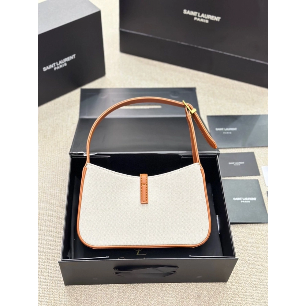 SAINT LAURENT LE 5 A 7 IN CANVAS AND LEATHER,YSL,BAGS