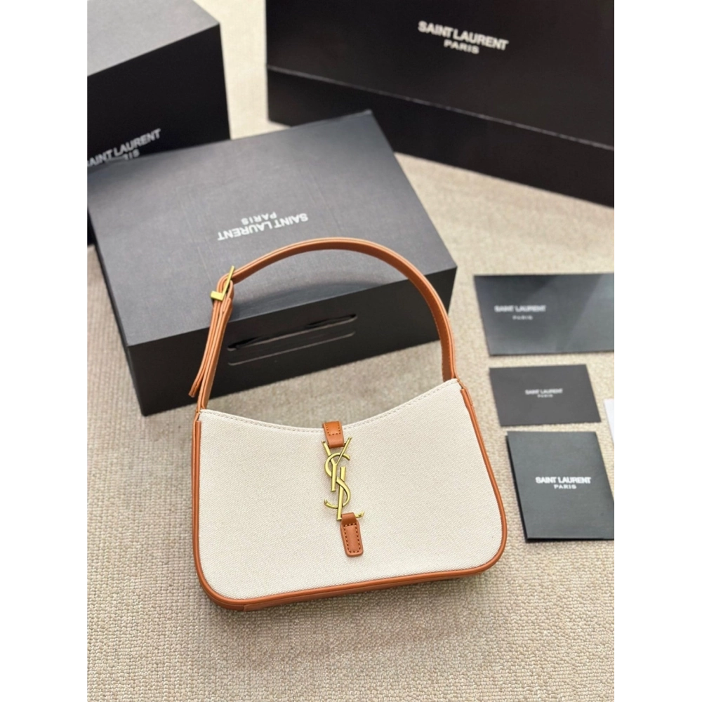 SAINT LAURENT LE 5 A 7 IN CANVAS AND LEATHER,YSL,BAGS