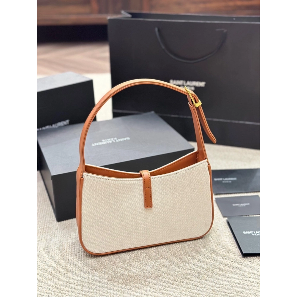 SAINT LAURENT LE 5 A 7 IN CANVAS AND LEATHER,YSL,BAGS