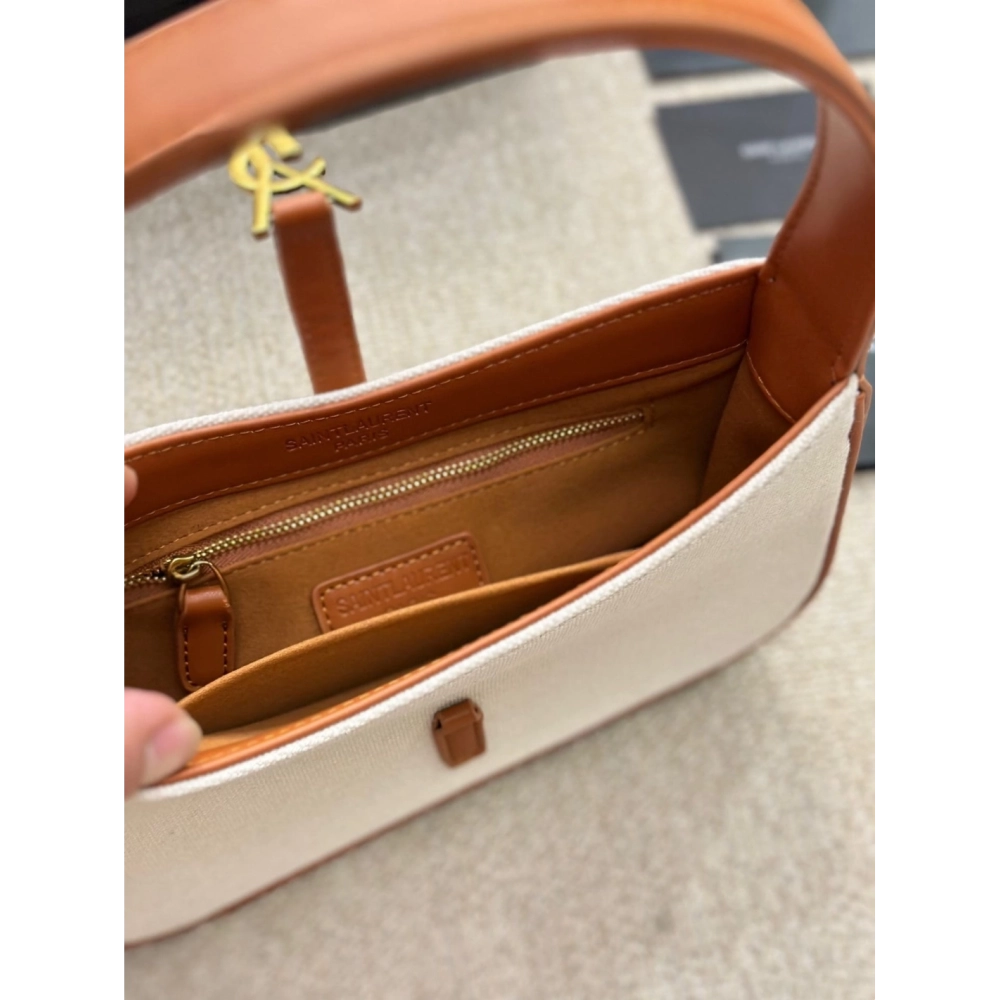 SAINT LAURENT LE 5 A 7 IN CANVAS AND LEATHER,YSL,BAGS