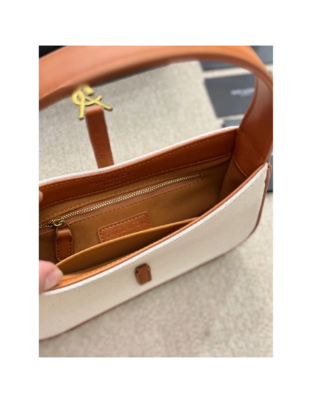 SAINT LAURENT LE 5 A 7 IN CANVAS AND LEATHER,YSL,BAGS