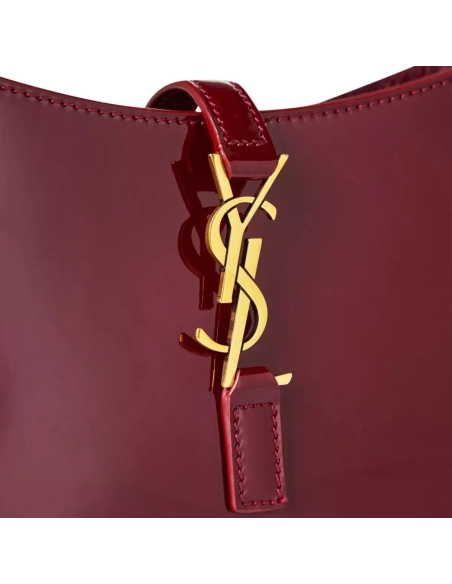 SAINT LAURENT Le 5 A 7 In Patent Leather Cherry Red,YSL,BAGS