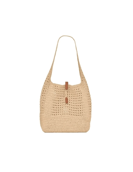 Saint Laurent Le 5 A 7 In Raffia Crochet And Smooth Leather,YSL,BAGS