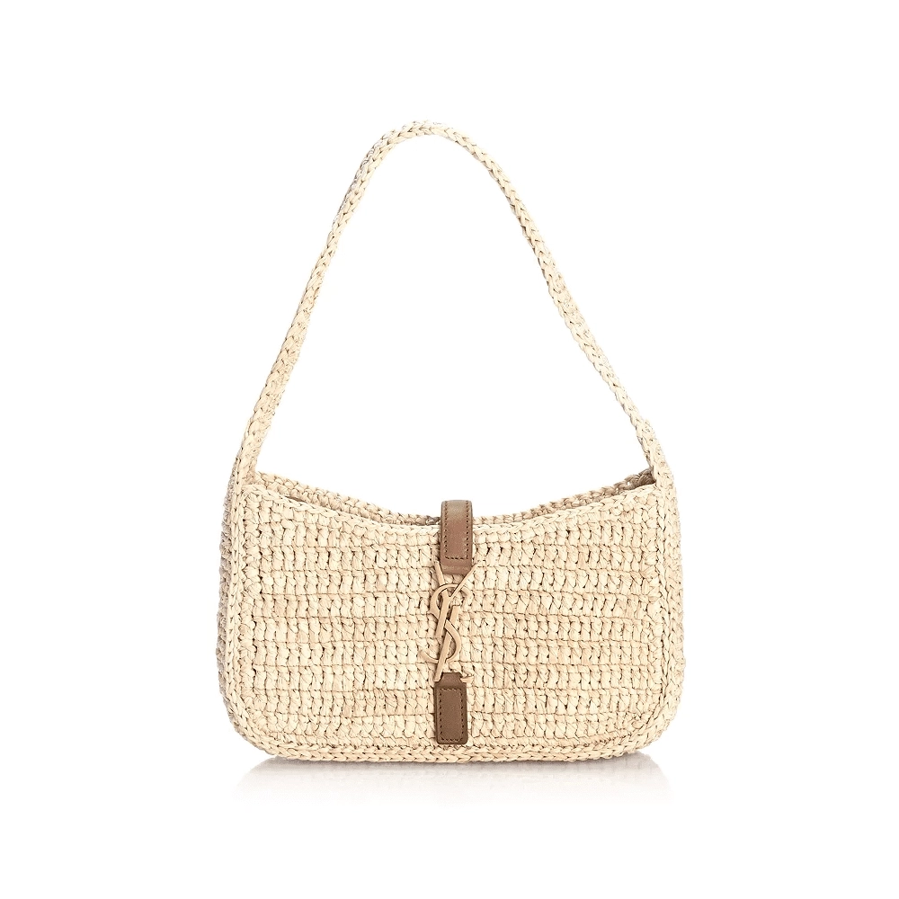 Saint Laurent Le 5 A 7 Mini Hobo In Raffia,YSL,BAGS