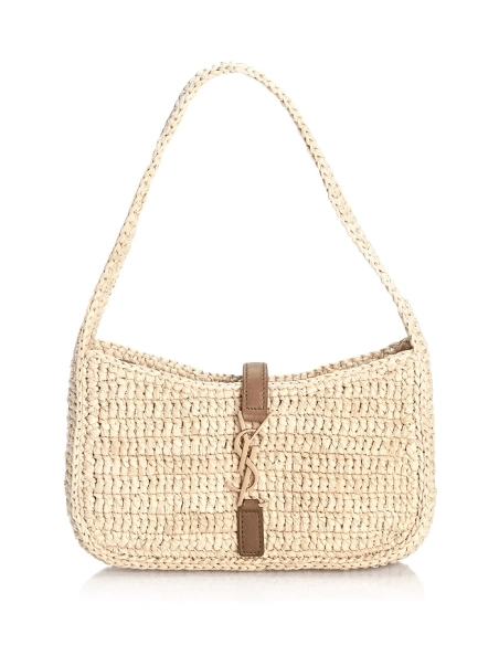 Saint Laurent Le 5 A 7 Mini Hobo In Raffia,YSL,BAGS